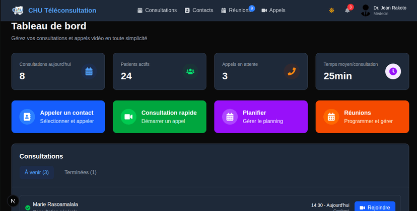 Plateforme de téléconsultation